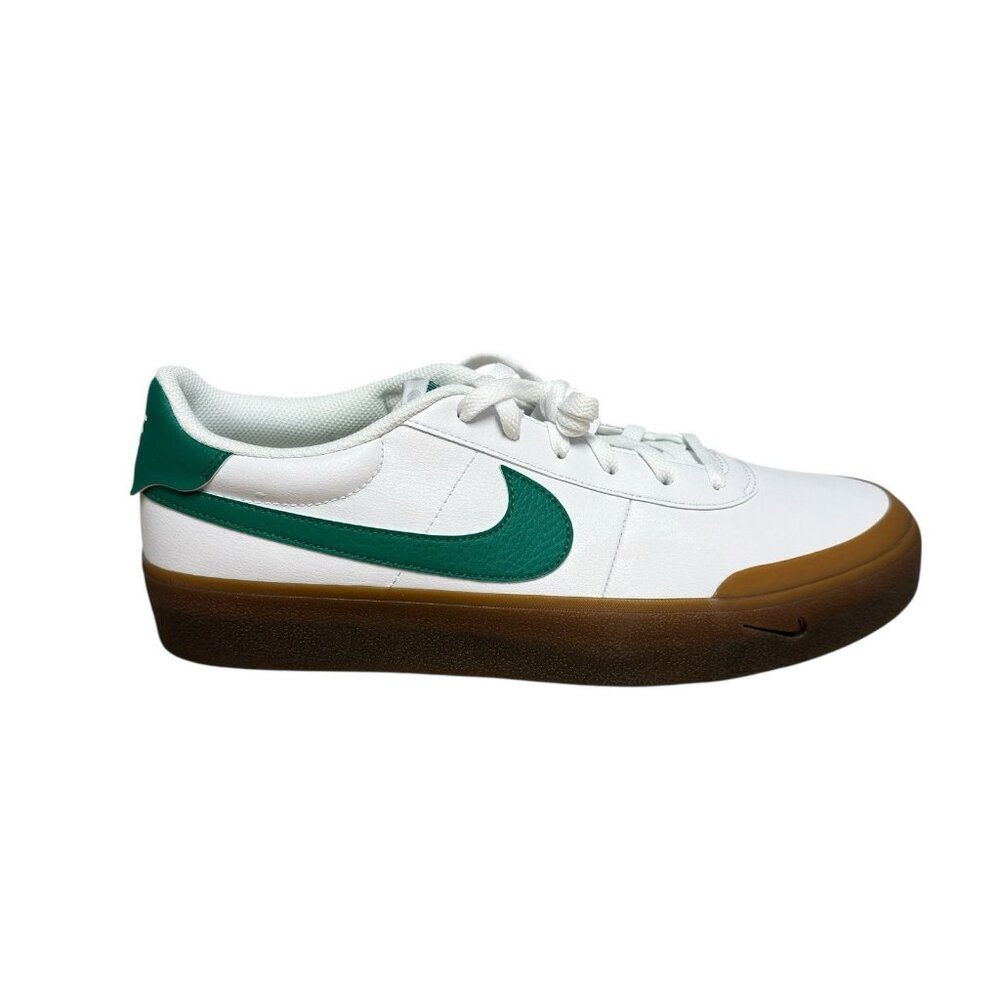 NIKE COURT SHOT WHITE GREEN MENS SIZE 11 SWOOSH LOGO CLASSIC FQ8146 NEW